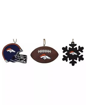 Memory Company | The Denver Broncos Three-Pack Helmet, Football and Snowflake Ornament Set,商家Macy's,价格¥225