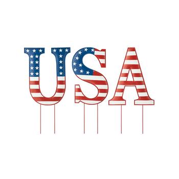 商品Glitzhome | 45" L Patriotic, Americana USA Yard Stake or Standing Decor or Wall Decor, Set of 3,商家Macy's,价格¥623图片