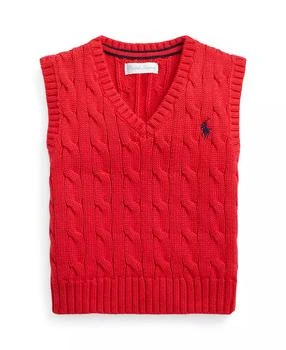 Ralph Lauren | Baby Boys Cable Knit V-neck Sweater Vest,商家Macy's,价格¥235