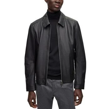 Hugo Boss | Men's Two-Way Zip Leather Jacket,商家Macy's,价格¥3387