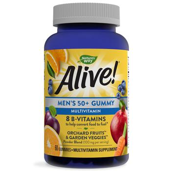 Nature's Way | Alive! Men's 50+ Multi-Vitamin Gummies Fruit商品图片,第2件5折, 满$40享8.5折, 满折, 满免