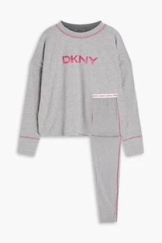 DKNY | Mélange printed stretch-jersey pajama set,商家THE OUTNET US,价格¥255