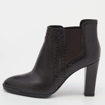 推荐Tod's Dark Brown Leather Chelsea Ankle Length Boots Size 37商品