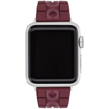 Coach | Burgundy Silicone Strap for 38, 40, 41mm Apple Watch 独家减免邮费