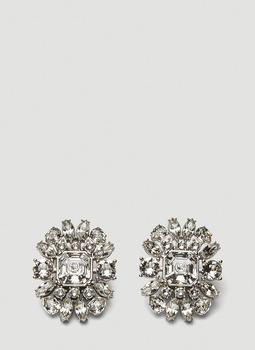 Gucci | Embellished Interlocking GG Clip-On Earrings in Silver商品图片,