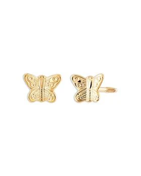 Bloomingdale's | Children's  Butterfly Stud Earrings in 14K Yellow Gold,商家Bloomingdale's,价格¥487