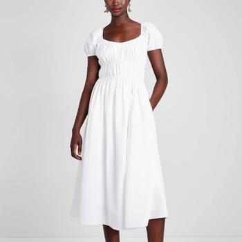 推荐Kate Spade New York Women's Seersucker Puff Sleeve Dress - White商品