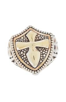 商品Effy | Sterling Silver & 18K Yellow Gold Cross Shield Ring - Size 10,商家Nordstrom Rack,价格¥724图片