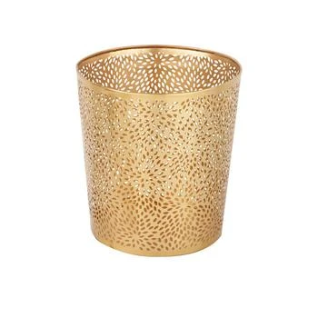 CosmoLiving | Small, Round, Glam Style Metallic Pierced Metal Waste Basket with Chrysanthemum Pattern,商家Macy's,价格¥652