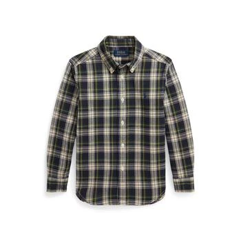 Ralph Lauren | Plaid Brushed Cotton Oxford Shirt (Toddle/Little Kids),商家Zappos,价格¥162
