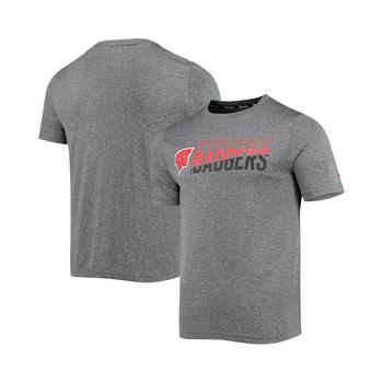 CHAMPION | Men's Gray Wisconsin Badgers Slash Stack T-shirt商品图片,