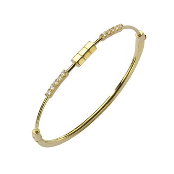 商品AME | Âme Totem 18K Yellow Gold, Lab-Grown Diamond 0.30ct. Tw. Symmetrical Cuff Bracelet,商家Shopworn,价格¥17709图片