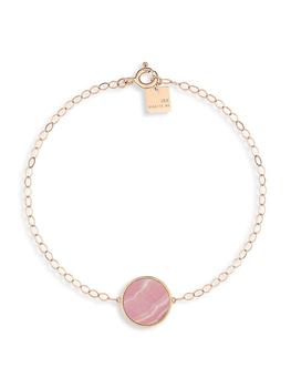 商品Ginette NY | Ever 18K Rose Gold & Rhodocrosite Disc Bracelet,商家Saks Fifth Avenue,价格¥3550图片