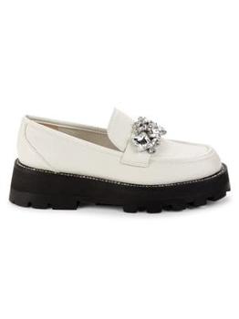 Karl Lagerfeld Paris | Marcia Embellished Leather Loafers商品图片,5折