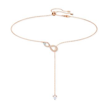 施华洛世奇跳动的心, Swarovski | Rose Gold-Tone Infinity Symbol & Crystal Lariat Necklace, 19" + 2" extender商品图片 