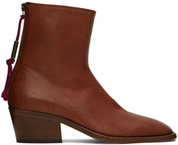 Acne Studios | Brown Leather Boots商品图片,独家减免邮费