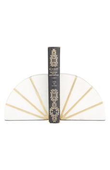 商品COSMO BY COSMOPOLITAN | White Marble Geometric Bookends with Gold Inlay - Set of 2,商家Nordstrom Rack,价格¥465图片