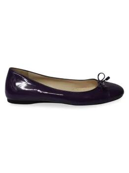 Prada | Prada Bow Ballerina Flats In Purple Patent Leather Flats Loafers商品图片,