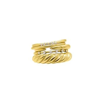 ADORNIA | 14k Gold Plated Set of 5 Stacking Bands,商家Premium Outlets,价格¥461