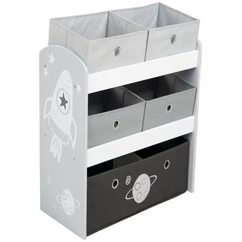 Roba-Kids | Play Shelf Stars Children's Multi Bin Toy Organizer Shelf Storage Cabinet with Fabric Boxes Set, 6 Piece,商家Macy's,价格¥599