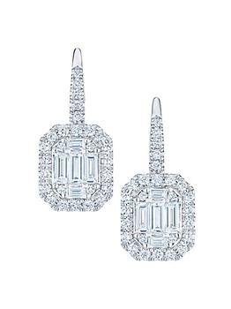 商品Kwiat | 18K White Gold & Diamond Drop Earrings,商家Saks Fifth Avenue,价格¥37270图片