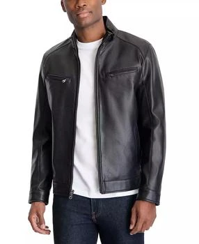 Michael Kors | Men's Perforated Faux Leather Moto Jacket, Created for Macy's,商家Macy's,价格¥694