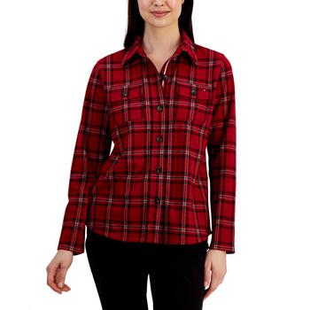 Tommy Hilfiger | Women's Collared Plaid Shirt Jacket商品图片,5折