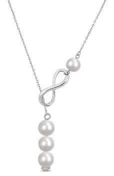 商品DELMAR | Sterling Silver 8-9mm Cultured Freshwater Pearl Pendant Necklace,商家Nordstrom Rack,价格¥519图片
