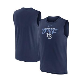 NIKE | Men's Navy Tampa Bay Rays Knockout Stack Exceed Performance Muscle Tank Top商品图片,