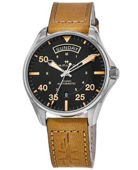 Hamilton | Hamilton Khaki Field Day Date Auto Black Dial Brown Leather Strap Men's Watch H64645531 6.5折×额外9折, 额外九折