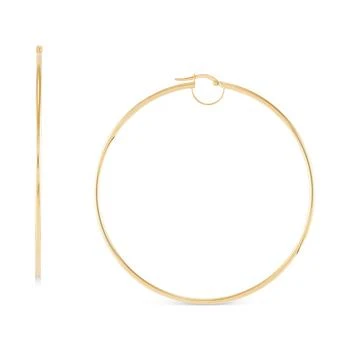Macy's | Polished Bridge Large Hoop Earrings in 10k Gold (70mm),商家Macy's,价格¥2863