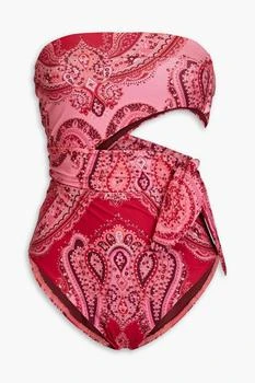 Zimmermann | Separates Sculpt cutout paisley-print bandeau swimsuit,商家THE OUTNET US,价格¥1185