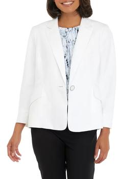product Women's Long Sleeve Seamed One Button Linen Jacket image