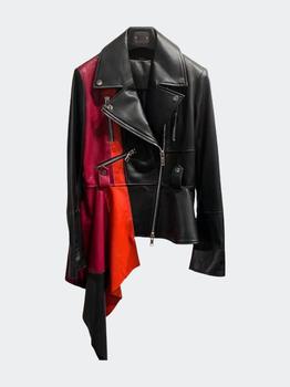 推荐Leather Peplum Jacket With Color商品