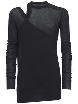 美国Rick Owens, Rick Owens | Banana Ziggy L/s Viscose T-shirt商品图片 额外7.5折, 额外七五折