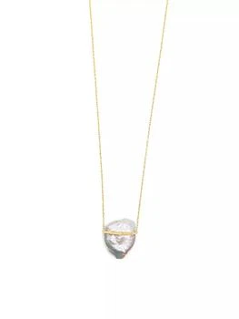 推荐Ocean 14K Yellow Gold & 20MM Freshwater Pearl Pendant Necklace商品