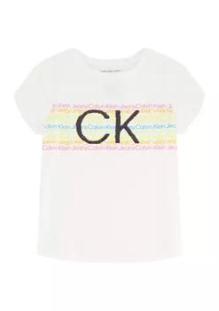 Calvin Klein | Girls 7-16 Rainbow Logo T-Shirt商品图片,