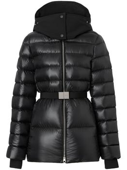 Burberry | Contrast hood nylon belted puffer jacket商品图片,
