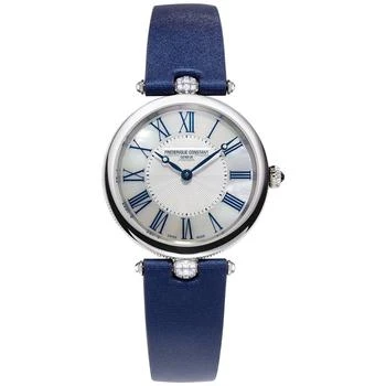 推荐Women's Swiss Art Deco Diamond (1/10 ct. t.w.) Blue Satin Strap Watch 30mm商品