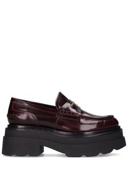 亚历山大王鞋帆布鞋, Alexander Wang | 75mm Carter Platform Leather Loafers商品图片 额外7.5折, 额外七五折