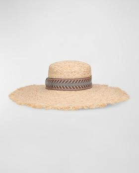 推荐Mia Raffia Straw Large-Brim Hat商品