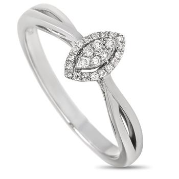商品LB Exclusive | 14K White Gold 0.10 ct Diamond Ring,商家Jomashop,价格¥2459图片