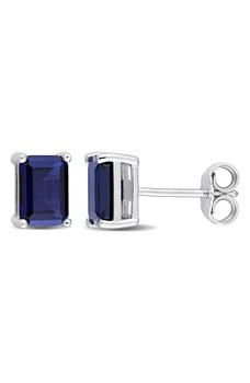 DELMAR | Lab-Created Blue Sapphire Rectangular Stud Earrings,商家Nordstrom Rack,价格¥261