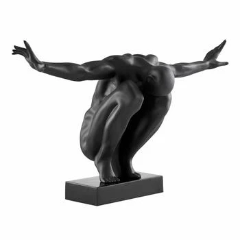 Finesse Decor | Large Saluting Man Resin Sculpture 37" Wide x 19" Tall // Matte Black,商家Premium Outlets,价格¥1542