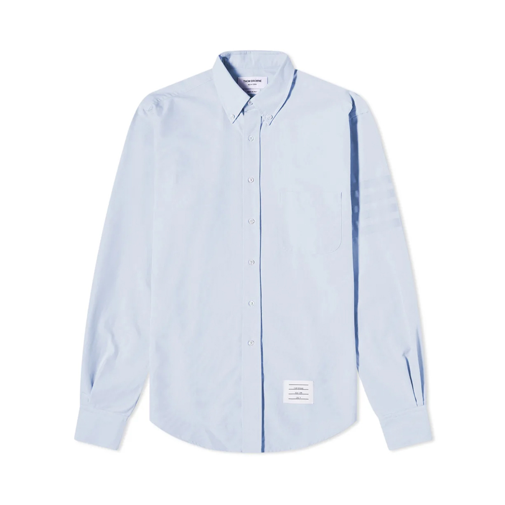 thom browne衬衫新款, Thom Browne | THOM 男士蓝色缎面斜纹衬衫 MWL001A-06496-480商品图片 独家减免邮费