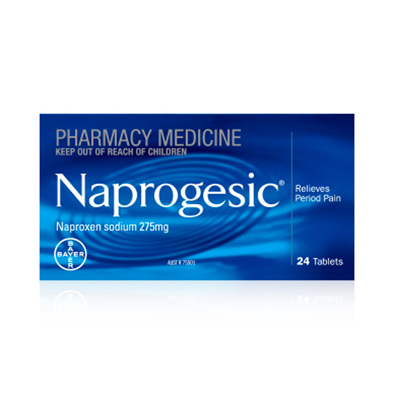 商品Naprogesic拜耳Bayer痛经小蓝片女性生理期姨妈痛缓释止痛药24粒图片
