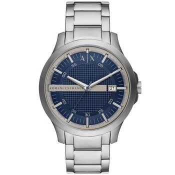 Armani Exchange | Men's Quartz Three Hand Date Silver-Tone Stainless Steel Watch 46mm 