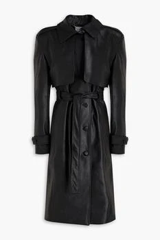 EACH X OTHER | Belted faux leather trench coat,商家THE OUTNET US,价格¥724