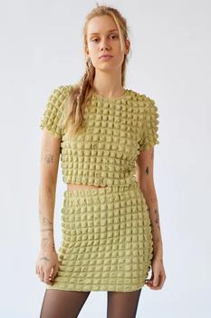 推荐UO Sasha Popcorn Bubble Knit Top & Mini Skirt Set商品