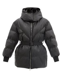 推荐Kayla hooded quilted faux leather jacket商品